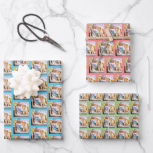 Cute Personalised Pet Dog Photo Wrapping Paper Sheet