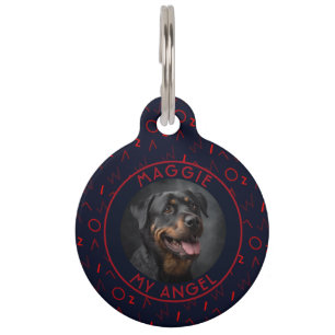 Cute Personalised Pet Gift Memphis Print Tag