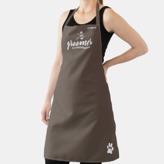 Cute Personalised Pet Groomer Extraordinaire Apron