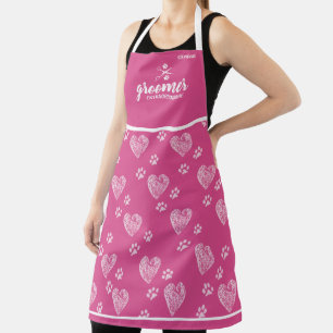 Cute Personalised Pet Groomer Extraordinaire Apron