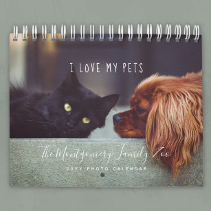 Cute Personalised Pet Lovers 2024 Photo Calendar