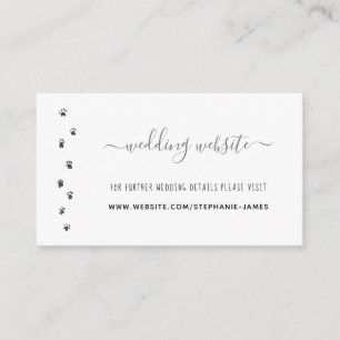 Cute Personalised Pet Wedding Website Enclosure Card