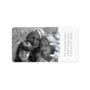 Cute Personalised Photo Address Labels Hello