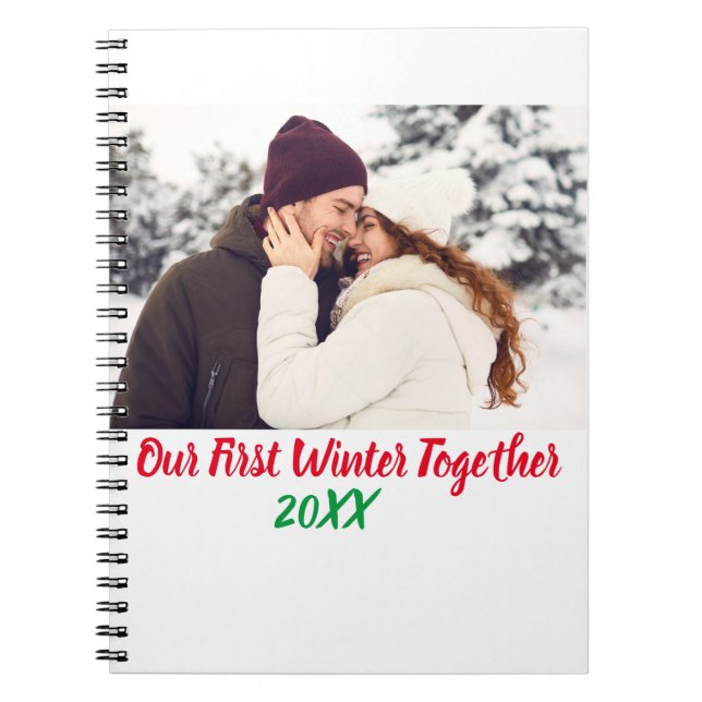 Cute Personalised Photo and Text Modern Notebook (Front)