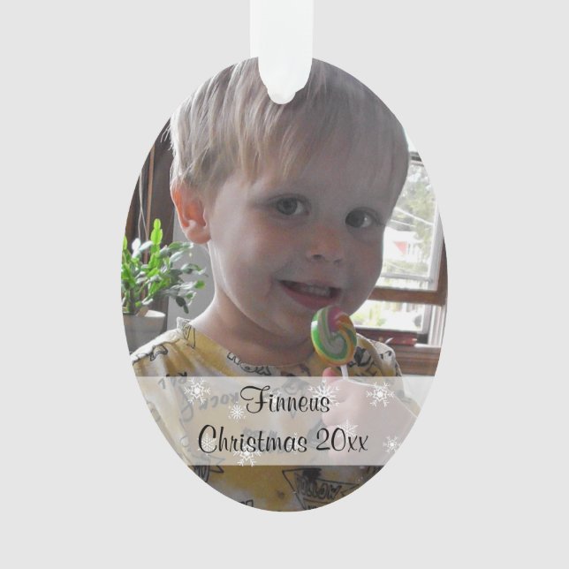 Cute Personalised Photo Christmas Keepsake Ornament (Front)