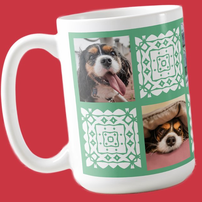  Cute Personalised Photo Green Gift for Dog Lovers Coffee Mug (Creator Uploaded)