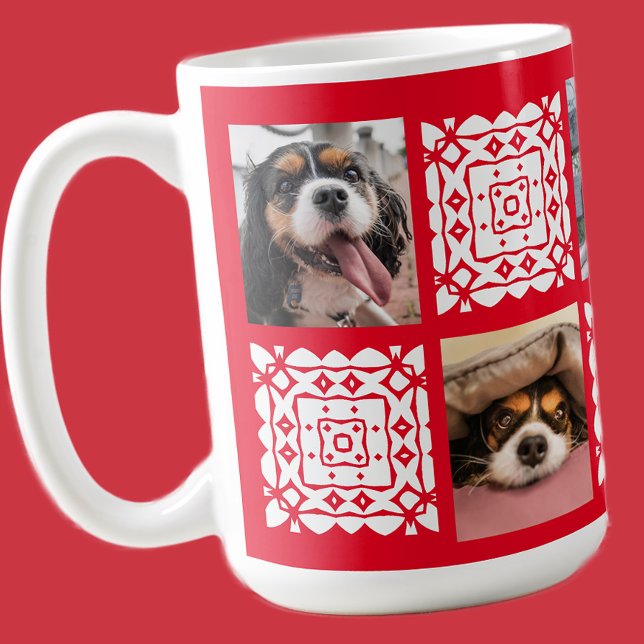  Cute Personalised Photo Red Gift for Dog Lovers Coffee Mug (Creator Uploaded)
