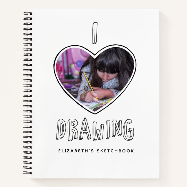 Cute Personalised Photo Sketchbook Notebook (Front)