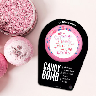 Cute Personalised Pink Bath Bomb Valentine Classic Round Sticker