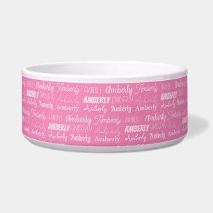 Cute Personalised Pink Name Typography Girl Dog
