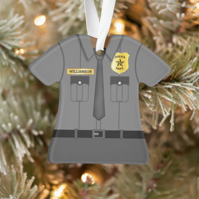 Cute Personalised Police Officer Ornament (Tree)