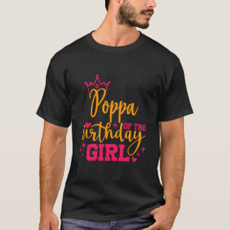Cute Personalised Poppa Of The Birthday Girl Match T-Shirt