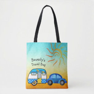 Cute Personalised Road Trip Travel Tote Bag