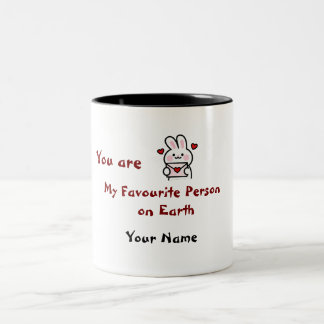 Cute Personalised Romantic Love Gift for Her Him Two-Tone Coffee Mug