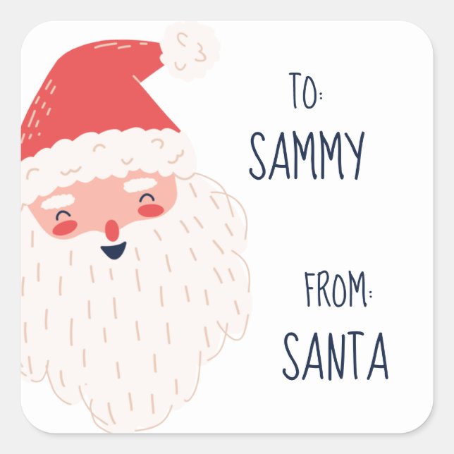 Cute Personalised Santa Gift Tags (Front)
