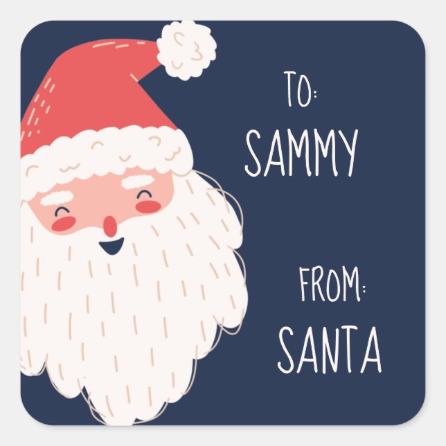 Cute Personalised Santa Gift Tags (Front)