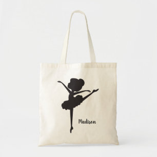 Cute Personalised Silhouette Ballerina Tote Bag