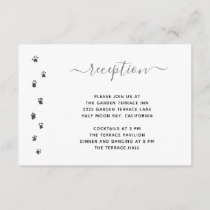 Cute Personalised Silver Pet Wedding Reception Enclosure Card