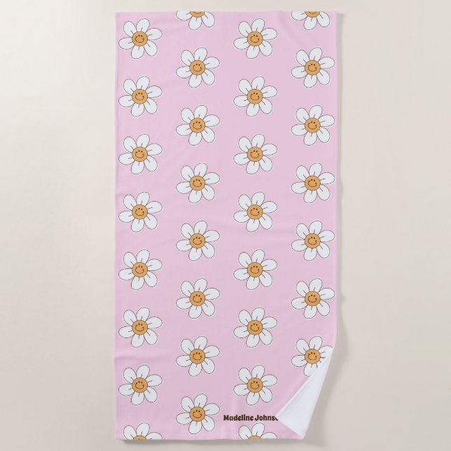 Cute Personalised Sleepaway Camp Beach Towel (Front)
