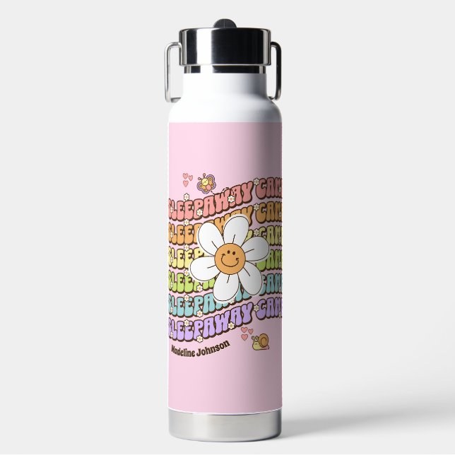 Cute Personalised Sleepaway Camp Water Bottle (Front)