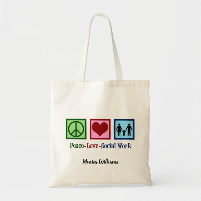 Cute Personalised Social Worker Tote Bag (Front)