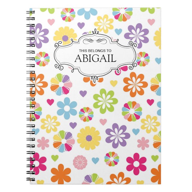 Cute Personalised Spiral Bound Notebooks (Front)