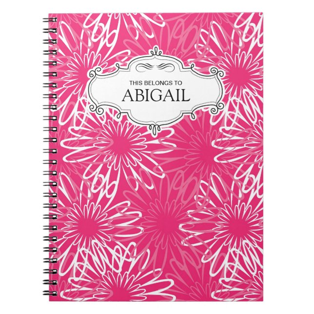 Cute Personalised Spiral Bound Notebooks (Front)