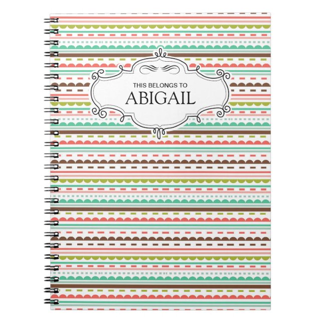 Cute Personalised Spiral Bound Notebooks (Front)
