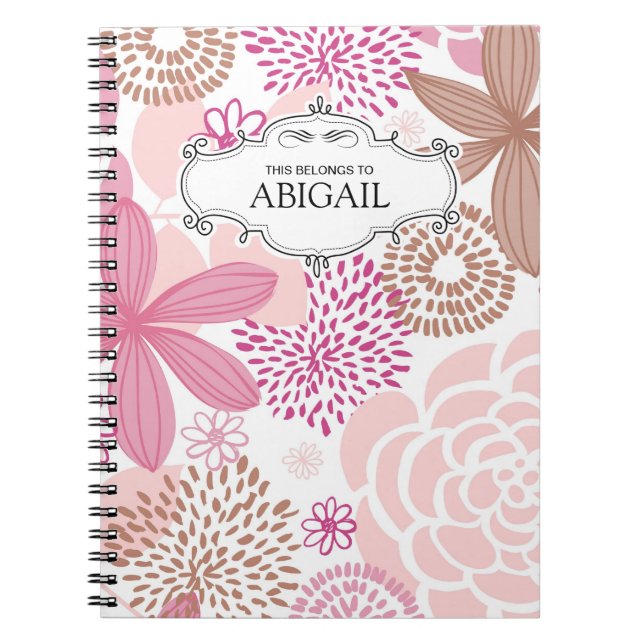 Cute Personalised Spiral Bound Notebooks (Front)