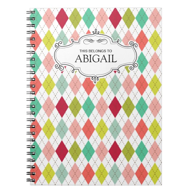 Cute Personalised Spiral Bound Notebooks (Front)