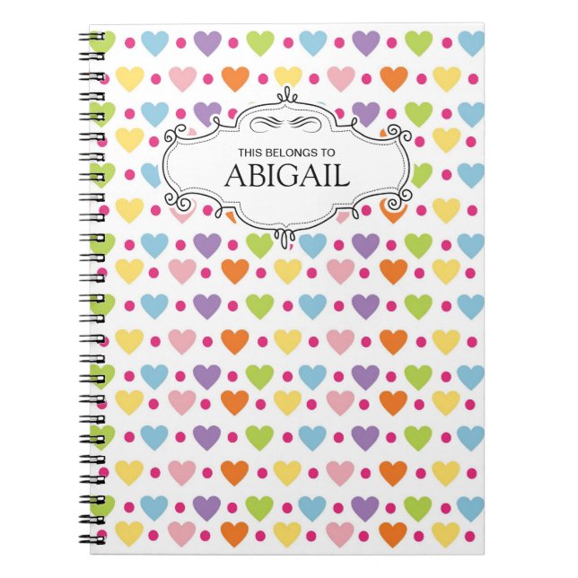 Cute Personalised Spiral Bound Notebooks (Front)