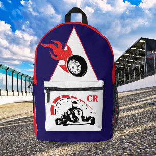 Cute Personalised Sport Race Car Backpack for Boys