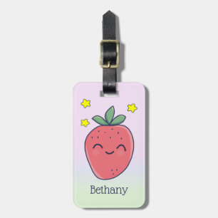 Cute Personalised Strawberry Luggage Tag