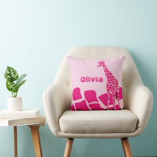 Cute Personalised Stylised Giraffe Pillow