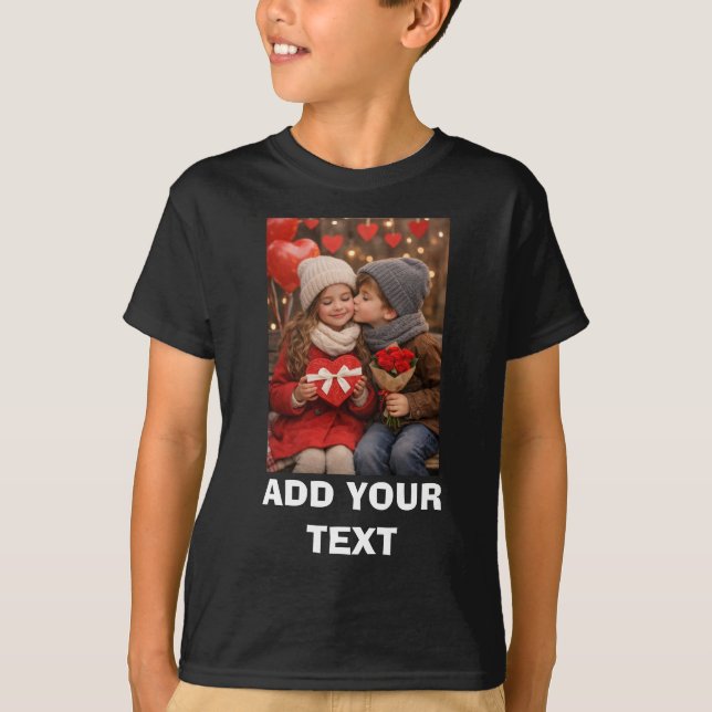 Cute Personalised T-Shirt with editable photo (Front)