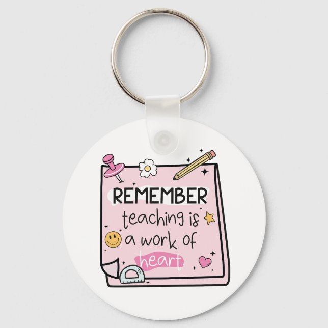 Cute Personalised Teacher  Key Ring (Front)