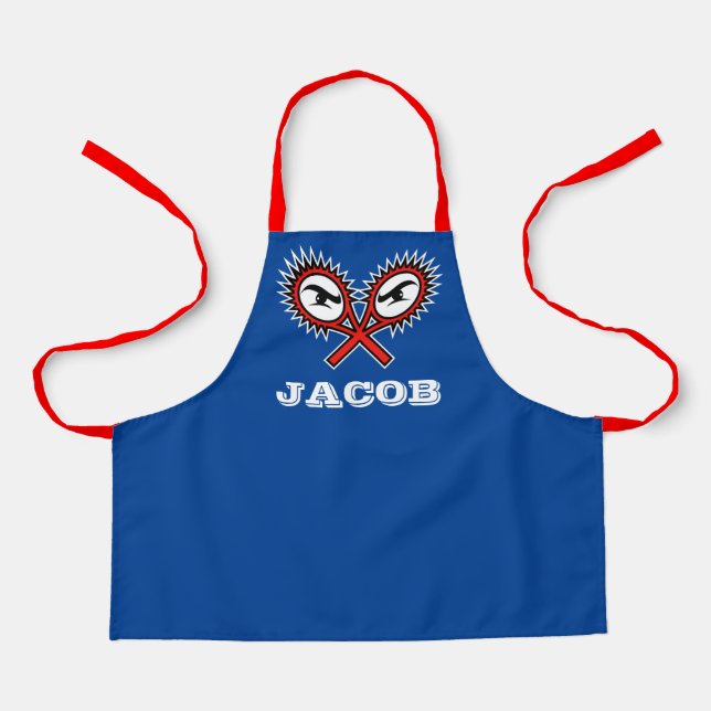 Cute personalised tennis apron for kid's projects (Front)