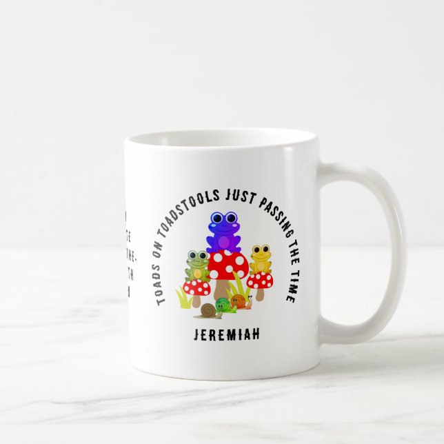 Cute Personalised TOADS ON TOADSTOOLS Coffee Mug (Right)