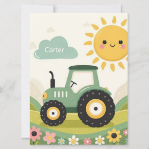 Cute, personalised tractor/farm holiday card