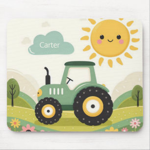 Cute, personalised tractor/farm mouse mat