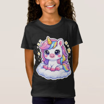 Cute Personalised Unicorn Kids T-Shirt