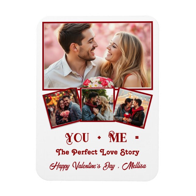 Cute personalised valentines day photo magnet (Vertical)