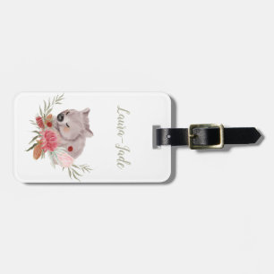 Cute Personalised Wombat Luggage Tag