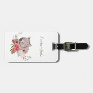 Cute Personalised Wombat Luggage Tag