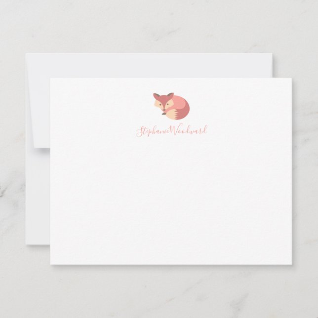 Cute Personalised Woodland Fox Card (Front)
