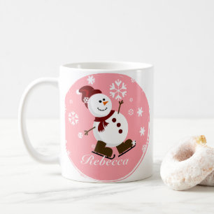Cute Personalised Xmas Snowman Coffee Mug