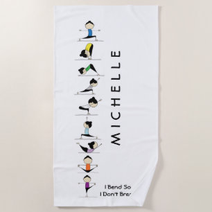 Cute Personalised Yoga  Beach Towel