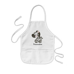 Cute Personalised Zebra Apron