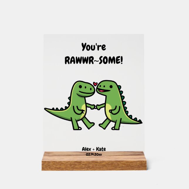 Cute Personalized Anniversary Gift Acrylic Sign (Front)