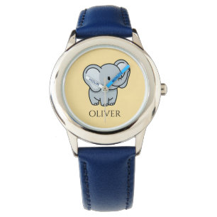 Cute Personalized Baby Elephant Kids Name  Watch